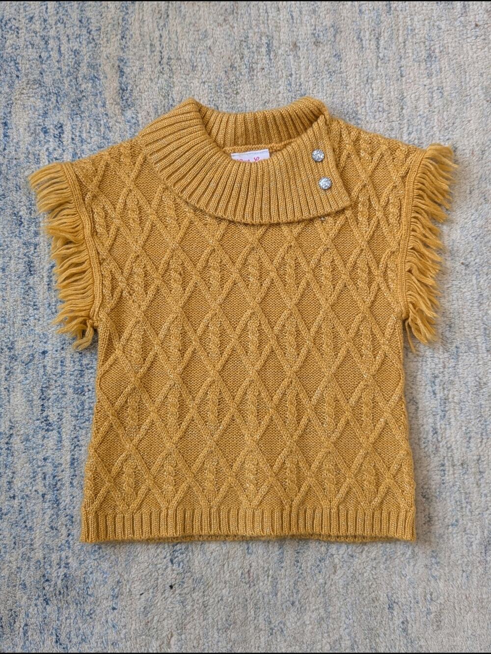 Little Lass Gold Knit Sweater Top